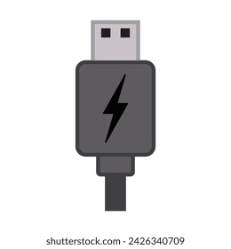 USB plug cable icon technology, connect device sign, electronic portable symbol ,vector illustration media isoalted on white background, EPS 10.