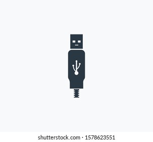 Usb plug icon isolated on clean background. Usb plug icon concept drawing icon in modern style. Vector illustration for your web mobile logo app UI design.