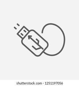 Usb plug icon line symbol. Isolated vector illustration of  icon sign concept for your web site mobile app logo UI design.