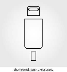 USB Plug icon, outline vector sign, linear style pictogram isolated on white. Symbol, logo illustration. Editable stroke. Eps10 vector illustration.