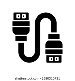usb plug icon. vector glyph icon for your website, mobile, presentation, and logo design.