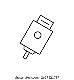 usb plug icon, vector line isolated on white background. trendy and modern design