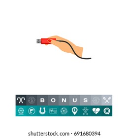 Usb plug insert icon