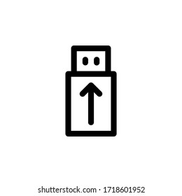 USB Plug Technology Outline Icon Logo Vector Illustration
