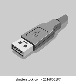 usb port cable vector illsutration