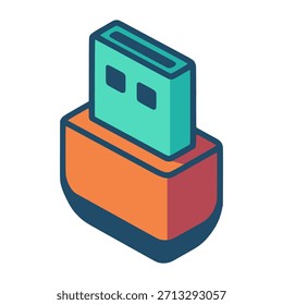 Conexión de puerto USB Diseño de Plantilla de Ilustración vectorial de color plano