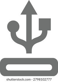USB port connection icon, universal serial bus sign, hardware plug interface symbol, computer technology and digital transfer concept