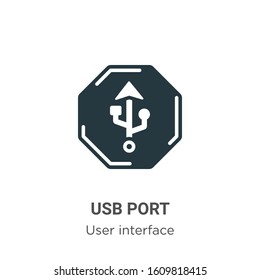 Usb port glyph icon vector on white background. Flat vector usb port icon symbol sign from modern user interface collection for mobile concept and web apps design.