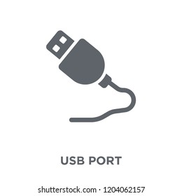 Usb port icon. Usb port design concept from User interface collection. Simple element vector illustration on white background.