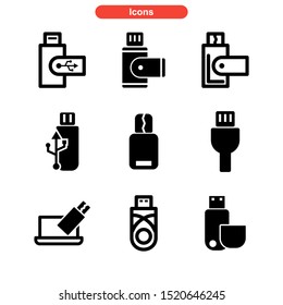 USB port icon isolated sign symbol vector illustration - Collection of high quality black style vector icons
