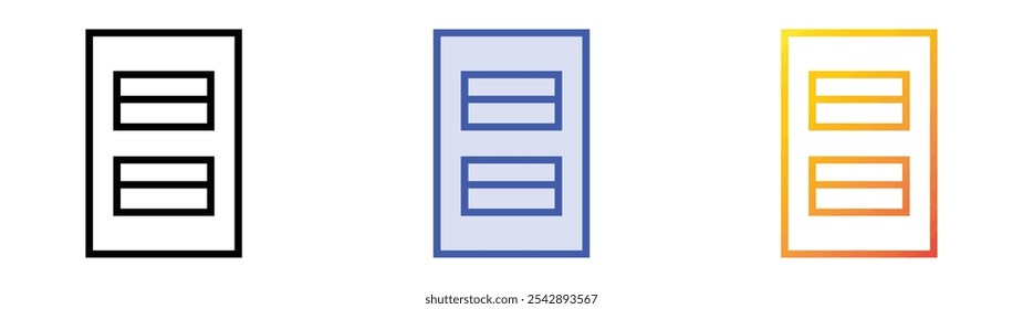 Icono del puerto USB. Lineal, relleno azul y diseño de estilo degradado aislado sobre fondo blanco