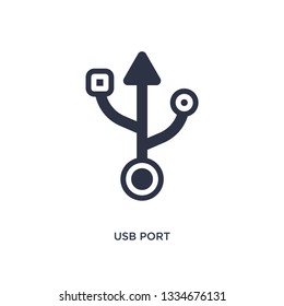 usb port icon. Simple element illustration from user interface concept. usb port editable symbol design on white background. Can be use for web and mobile.