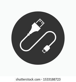 USB Port Icon. Socket, Connector Symbol for Design, Presentation, Website or Apps Elements - Vector.