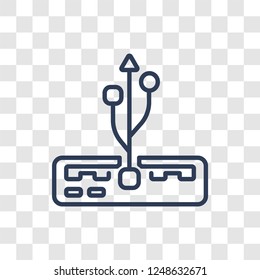 Usb port icon. Trendy linear Usb port logo concept on transparent background from User Interface and Web Navigation collection