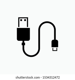 Usb Cable Icon Vector Stock Vector (Royalty Free) 1027200790