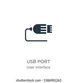 Usb port icon vector. Trendy flat usb port icon from user interface collection isolated on white background. Vector illustration can be used for web and mobile graphic design, logo, eps10