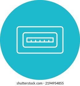 Imagen vectorial de icono de círculo de línea de puerto USB. También se puede usar para aplicaciones web, aplicaciones móviles y medios impresos.