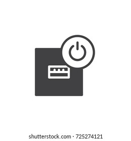 usb port off icon vector, filled flat sign, solid pictogram isolated on white. Symbol, logo illustration.