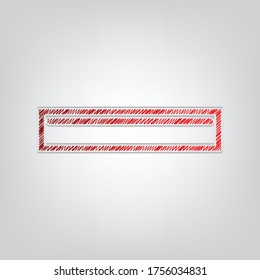 USB-Port-Zeichen. Rotes Farbverlauf-Skript-Symbol mit künstlerischer Kontur graue String auf hellgrauem Hintergrund. Illustration.