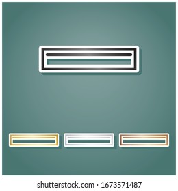 Usb port sign. Set of metallic Icons with gray, gold, silver and bronze gradient with white contour and shadow at viridan background. Illustration.