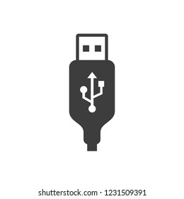 USB port vector icon. Flat sign on white background