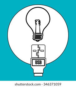 USB portable memory or cable graphic design, vector illustration 