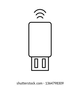 USB portable modem line icon. Wireless usb modem outline vector icon
