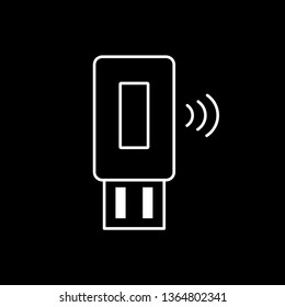 USB portable modem line icon. Wireless usb modem outline vector icon
