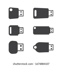 Diseño de iconos de logotipo de almacenamiento portátil Usb