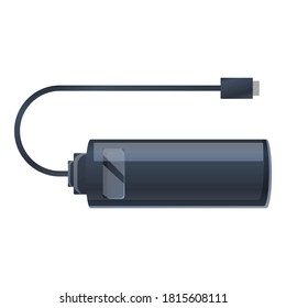 Usb power bank icon. Cartoon of usb power bank vector icon for web design isolated on white background