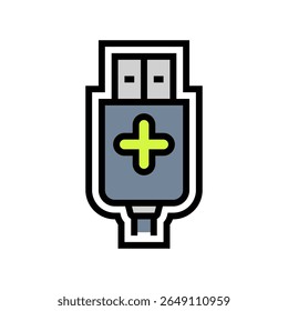 ícone de cores usb vetor. sinal usb. símbolo isolado ilustração