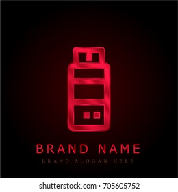 Usb red chromium metallic logo
