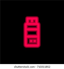 Usb red glowing neon ui ux icon. Glowing sign logo vector