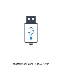 USB related vector glyph icon. Isolated on white background. Vector illustration.