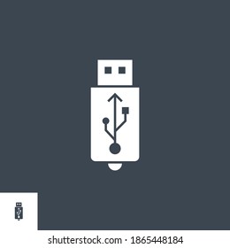 USB-ähnliches Vektorsymbol. Einzeln auf schwarzem Hintergrund. Vektorgrafik.