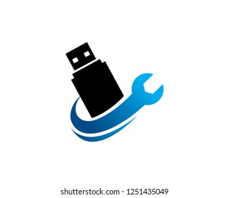 USB Repair Logo Template Design Vector, Emblem, Concept Design, Creative Symbol, Icon