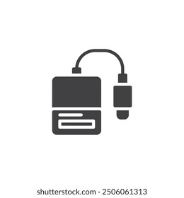 USB SD card reader vector icon. filled flat sign for mobile concept and web design. SD Card Reader glyph icon. Symbol, logo illustration. Vector graphics