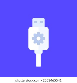 usb service cable icon, flat vector design