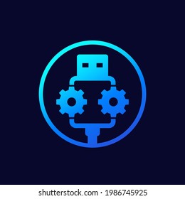 icono de cable de servicio usb para web