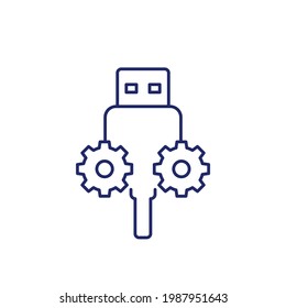 usb service cable line icon