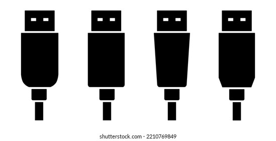 Icono de ajuste USB, Icono de cargador con vector de cable