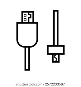 Usb set icon on white background