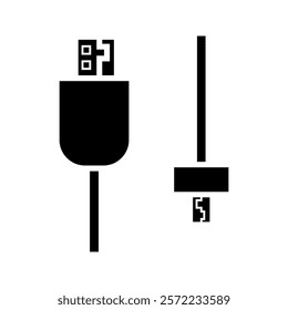 Usb set icon on white background