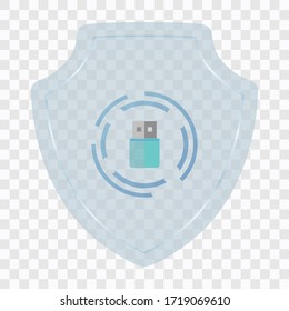 USB and Shield technology logo symbol or icon template