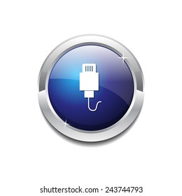 USB Sign Blue Vector Icon Button