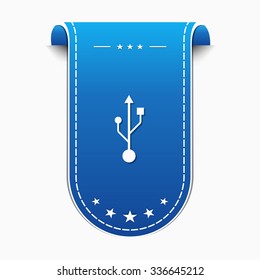 USB Sign blue Vector Icon Design