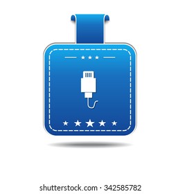 USB Sign blue Vector Icon Design