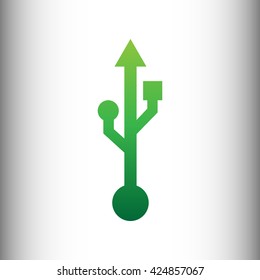 USB sign. Green gradient icon
