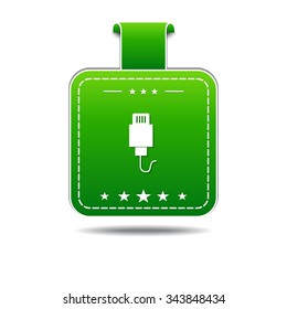 USB Sign Green Vector Icon Design