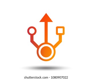Usb sign icon. Usb flash drive symbol. Blurred gradient design element. Vivid graphic flat icon. Vector